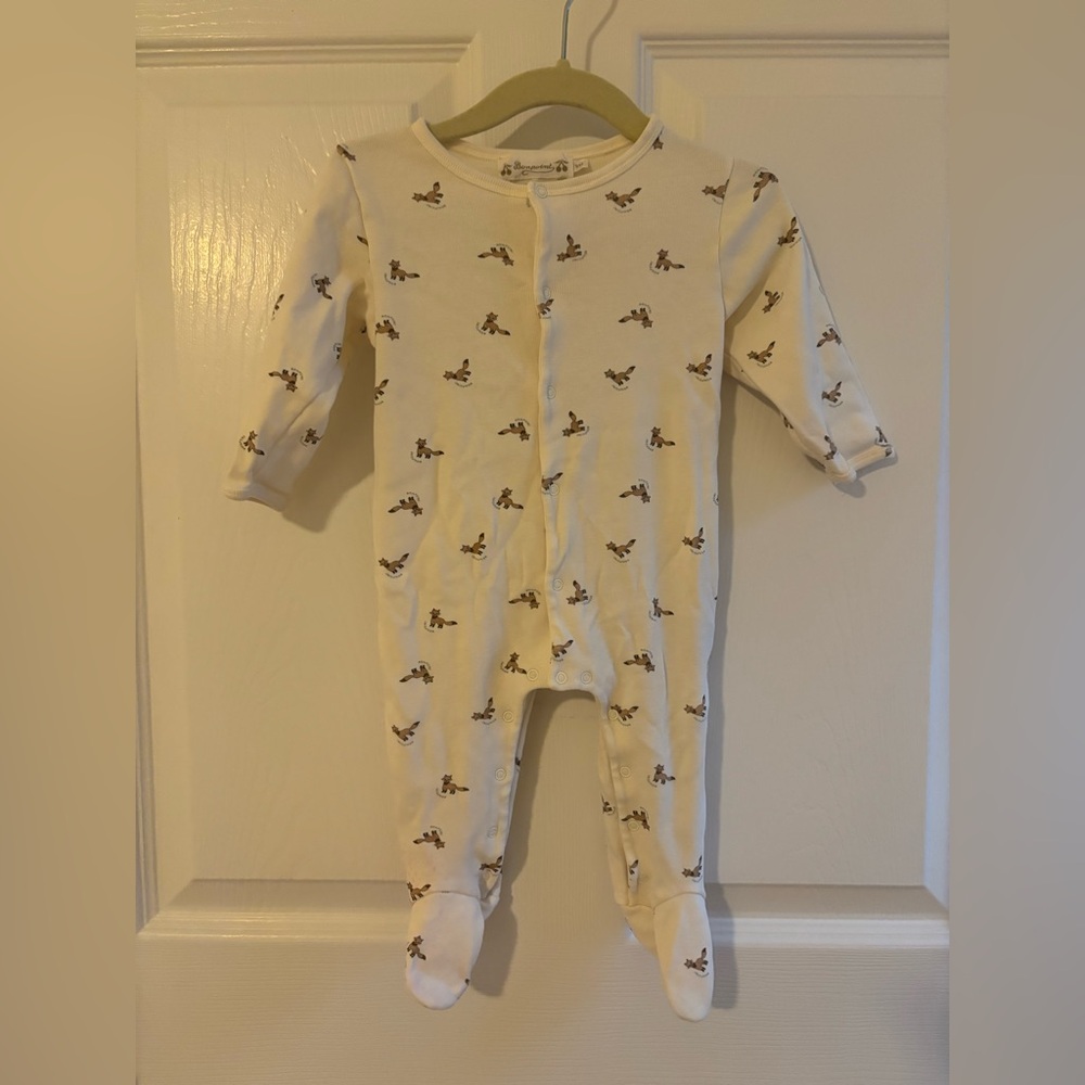 Bonpoint Cream One Piece with Brown Print